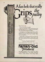 1926 Print Ad Farran-Oid Products Fan Belts Really Grips the Pulley Akron,Ohio - £16.93 GBP