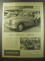 1955 Sunbeam 2 1/4 litre Sports Saloon Ad - speed.. Endurance.. Elegance - $18.49