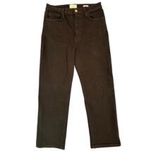 High Rise Cropped Black Straight Jeans Women's 31 Stretch Denim USA - $17.99