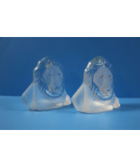 Rare Pair Of Viking  Glass Mid Century Lion Bookend Art Glass Figures - $35.19