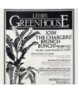 1981 Lehr&#39;s Greenhouse Restaurant Advertisement San Diego Chargers NFL D... - €11,07 EUR