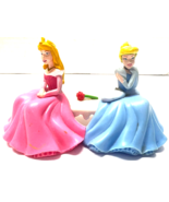 Disney Aurora &amp; Cinderella Sitting on Bench RARE PVC Cake Topper Figure - $219.15 MXN