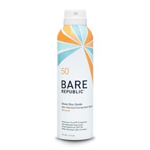 Bare Republic Mineral Sunscreen SPF 50 Sunblock Spray, Sheer and Non-Greasy Fini - $40.99