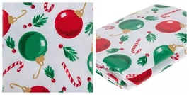 Vinyl Kitchen Tablecloth,60&quot;x84&quot;Oblong,CHRISTMAS TREE ORNAMENTS &amp; CANDY ... - $34.99