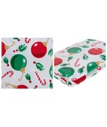Vinyl Kitchen Tablecloth,60&quot;x84&quot;Oblong,CHRISTMAS TREE ORNAMENTS &amp; CANDY ... - $34.99