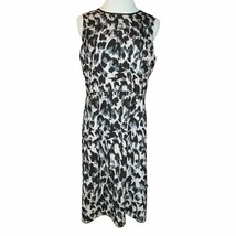 Ann Taylor Loft Women Size 8 Black Gray Animal Print Sleeveless Sheath D... - $10.34