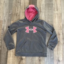 Under Armour Storm Pink Gray Accent Girls Hooded LS Youth YLG/JG - £11.54 GBP