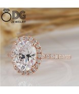 2.00 CT Oval CT Engagement Ring Solid 14K Gold Oval Moissanite Engagemen... - $988.00