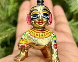 Seigneur en laiton Ashtadhatu Krishna, Kanha, idole LADDU GOPAL, taille ... - $32.56