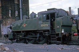 pu2623 - Hampshire - Engine No.30073 at Eastleigh Shed in 1964 - print 6x4 - $2.80