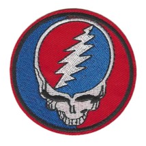 Grateful Dead Iron On Patch 2.8&quot; Steal Your Face Skull Classic Rock Embroidered - £2.58 GBP