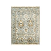 EORC Buy Hand Knotted Wool Green Classic Oriental Oushak Rug Online - £1,289.88 GBP