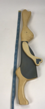 Vintage Folk Art Hand Painted Wood Wall Plaque Bunny Rabbit Farmhouse Country - £15.81 GBP