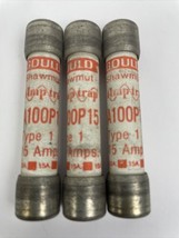Lot of 3 x GOULD SHAWMUT FUSES A100P15 Type 1 15 AMPS Form 101 1000 VAC - £31.06 GBP