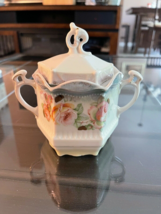 Vintage German Sugar Bowl Porcelain With Handles - $15.83