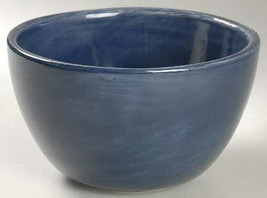 Pottery Barn Hand Painted 6&quot; Dark Blue Swirl Like Design Coup Cereal Bow... - $13.99