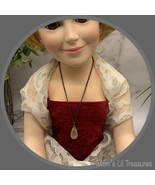 Vintage Look Teardrop Pearl Pendant Doll Necklace • 18-20” Vintage Doll Jewelry - $6.86