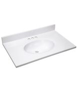 Design House 552018 White 31&quot; Cultured Marble Vanity Top With Backsplash - $208.11 CAD