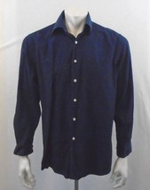 Pierre Cardin Cotton Blue Zig Zag Pattern L/S Men&#39;s Button Down Shirt Si... - £9.03 GBP