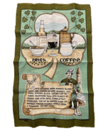 Fingal Irish Linen Irish Coffee Green Tea Towel Wall Hanging 19X30 In - £11.84 GBP