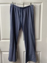 Nautica Pajama Lounge Pants Womens Size Medium Knit Blue Polka Dot Ribbon Tie - £10.25 GBP