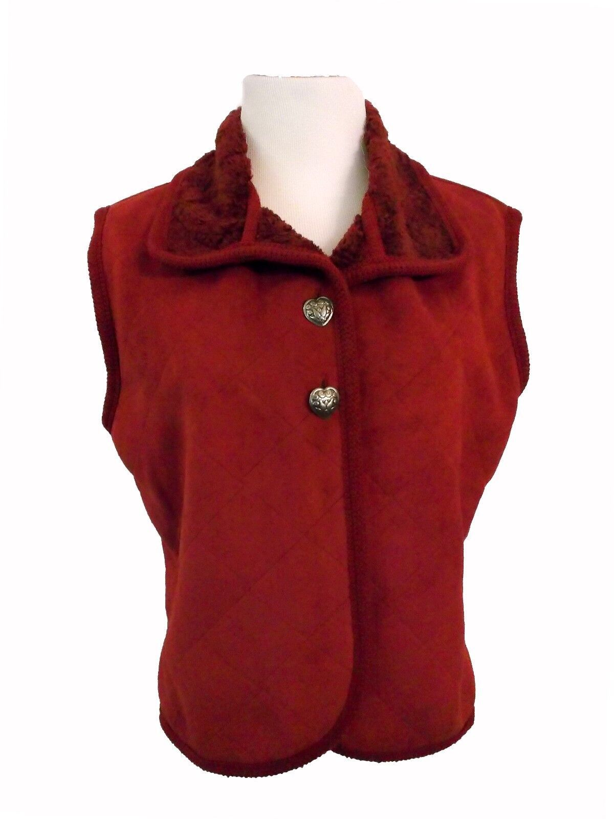 County Cheyenne Collection Clothing Co. Red Faux Suede Vest Women&#39;s Size M - $24.75