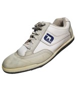 FootJoy Greenjoys Golf Shoes Mens 11 W Wide Spikeless White Gray Navy 45309 - £22.20 GBP