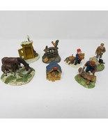 1995 Santa&#39;s Best Christmas Village Figurine Lot of 7 Farm Country Life - $14.84