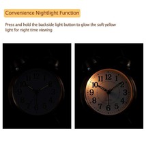 Twin Bell Copper Table Alarm Clock with Night LED Light for GIFTING Best Quality - £8.04 GBP