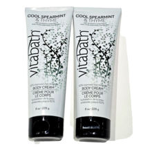 2 Vitabath Cool Spearmint &amp; Thyme Eucalyptus Essential Oil Body Cream 8oz - £17.30 GBP