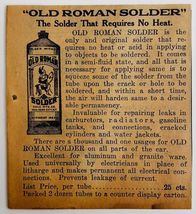 1917 Old Roman Solder No Heat Paste Advertisement Chas Miller Automobili... - $19.99