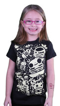 Iron Fist Girls Black Billy Bones Glow in the Dark Youth Little Kids T-Shirt NWT - £8.82 GBP