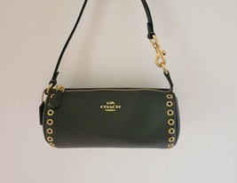 Coach CZ013 Nolita Barrel Bag Grommets Leather Small Handbag Wristlet Black - $124.99