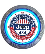 Jeep The American Legend Neon Clock 15&quot;x15&quot; - £67.64 GBP