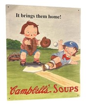 Cambells Soup Sign Advertising Baseball Metal 1993 Vintage Limited Editi... - £14.71 GBP