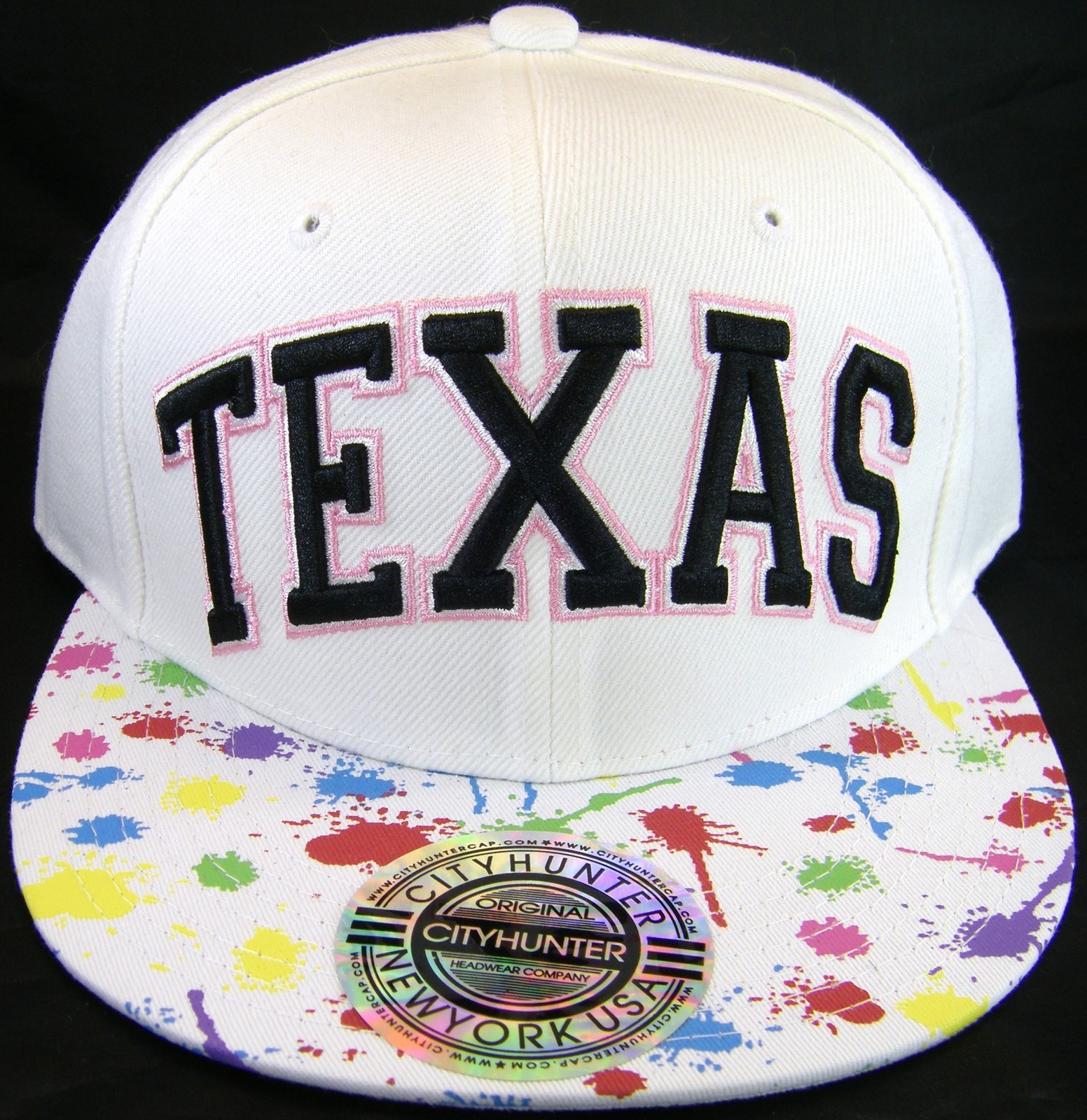 City Hunter Texas White Paint Spots Men's Adjustable Snapback Baseball Cap - $14.95