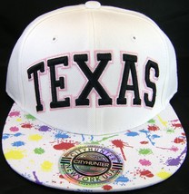 City Hunter Texas White Paint Spots Men&#39;s Adjustable Snapback Baseball Cap - £11.94 GBP