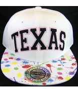 City Hunter Texas White Paint Spots Men&#39;s Adjustable Snapback Baseball Cap - £11.94 GBP