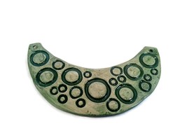 1Pc Artisan Ceramic Green Extra Large Pendant for Jewelry Making Bib Necklace - £30.47 GBP