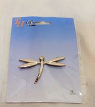 Dragonfly Brooch Pin Silver Tone Body 1&quot; 2003 - £11.67 GBP