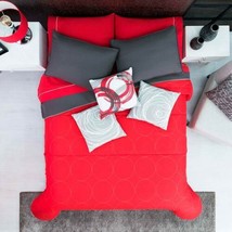 Ferrara Modern Style Reversible Comforter Set 6 Pcs King Size - £119.63 GBP