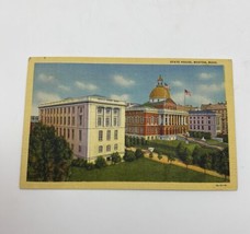 Vintage Lithograph Postcard State House Beacon Hill Boston Massachusetts 1946 - £6.38 GBP