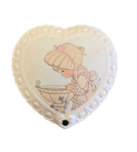 Trinket Box Precious Moments Month of May Emerald Heart Ceramic 1996 - £12.18 GBP