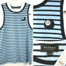 PacSun 13 Pool Ball Embroidered Striped Ringer M Tank Top Mens size Medium NWT - £21.23 GBP