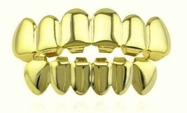 14K Gold Electroplated Custom Top Bottom Mouth Teeth Grillz Player Studio Set - £7.11 GBP