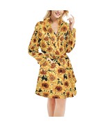 Women&#39;s Sunflower Flower Floral Fleece Robe - $54.00