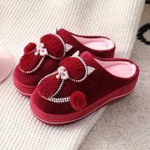 Women Cotton Slippers Cute Cat Slippers Ladies Platform Indoor Shoes For Women W - £22.80 GBP