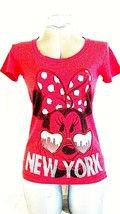 Disney Store Women&#39;s Xs Minnie Mouse Ny Red Top (D)Pm - £3.85 GBP