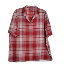Allison Daley II Button Up Shirt ~ Sz 22W ~ Red, White, Beige ~ Short Sleeve - £13.50 GBP