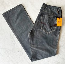 Enzo Darby-3 Grey Denim Jeans Zip Fly 100% Cotton Men&#39;s Size 34W x 35L - $75.95